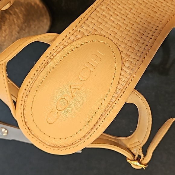 💕COACH💕 Talina Platform Raffia Espadrille Sandal ~ Neutral 10 New without Box - Picture 14 of 16